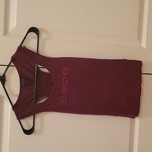 bebe Plum Racerback Rhinestone Tank Top